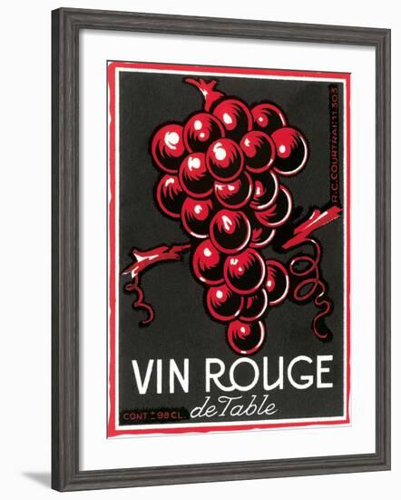 Vin Rouge Label-null-Framed Art Print