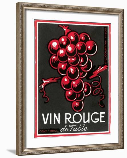 Vin Rouge Label-null-Framed Art Print