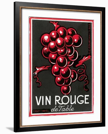 Vin Rouge Label-null-Framed Art Print