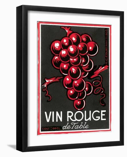 Vin Rouge Label-null-Framed Art Print