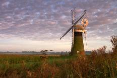 Windmill on the Norfolk Broads at Sunrise-Vince Burton-Mounted Photographic Print