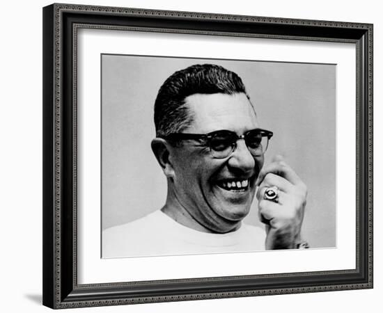 Vince Lombardi Coach of the Green Bay Packers Football Team in 1967-null-Framed Photo