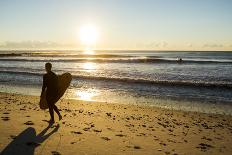 A Young Male Surfer Walks Along the Beach at End of Long Beach Island, New Jersey-Vince M. Camiolo-Photographic Print