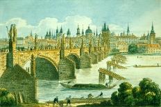 View of the Old Town Bridge Tower from Charles Bridge, 1847-Vincenc Morstadt-Giclee Print