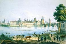 View of the Little Quarter and Prague Castle Hradcany from Papoušek's Bath, 1825-Vincenc Morstadt-Giclee Print