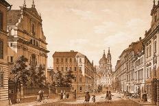 View of the Little Quarter and Prague Castle Hradcany from Papoušek's Bath, 1825-Vincenc Morstadt-Framed Giclee Print