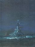 USS Washington Sights Kirishima on Radar at Guadalcanal 1942, 2019 (Oil on Canvas Board)-Vincent Alexander Booth-Giclee Print