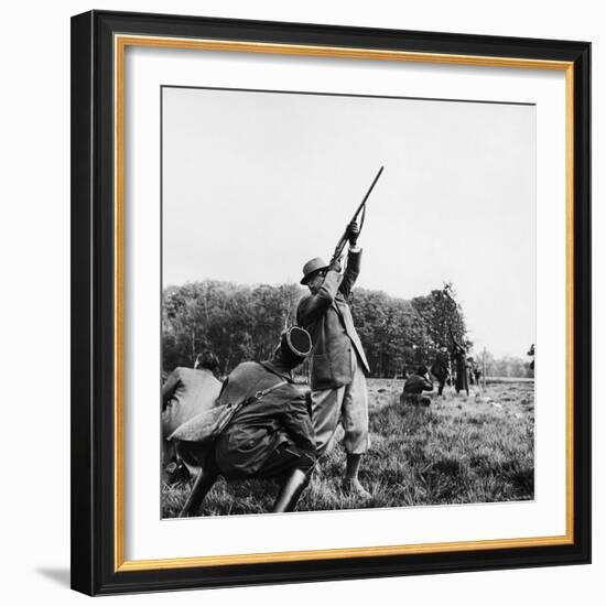 Vincent Auriol, Blasting Away at Pheasants-Dmitri Kessel-Framed Photographic Print