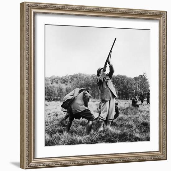 Vincent Auriol, Blasting Away at Pheasants-Dmitri Kessel-Framed Photographic Print