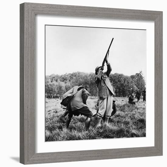 Vincent Auriol, Blasting Away at Pheasants-Dmitri Kessel-Framed Photographic Print