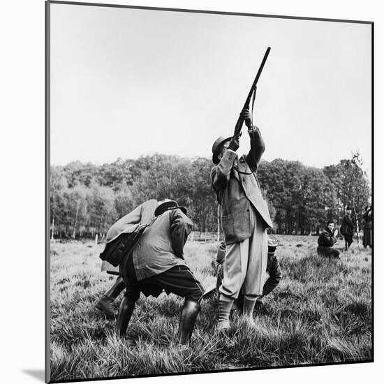 Vincent Auriol, Blasting Away at Pheasants-Dmitri Kessel-Mounted Photographic Print