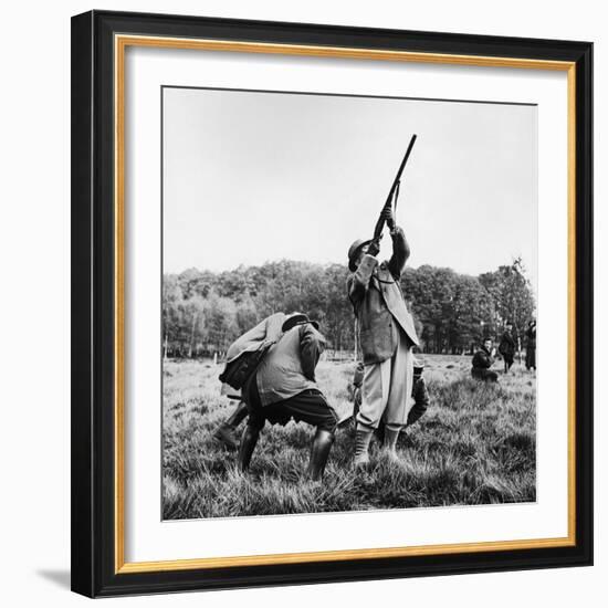 Vincent Auriol, Blasting Away at Pheasants-Dmitri Kessel-Framed Photographic Print