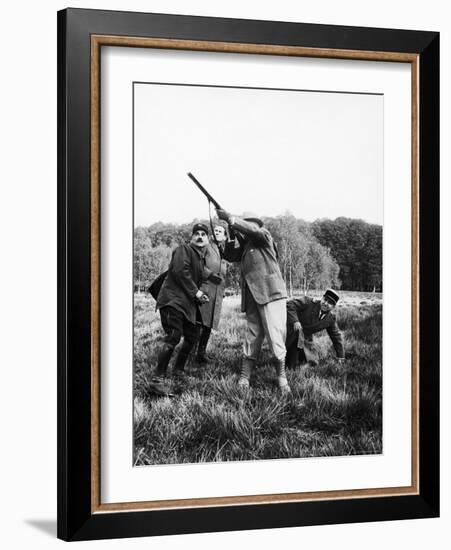 Vincent Auriol, Blasting Away at Pheasants-Dmitri Kessel-Framed Photographic Print