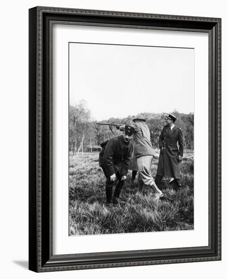 Vincent Auriol, Blasting Away at Pheasants-Dmitri Kessel-Framed Photographic Print