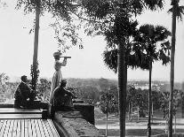 Shwe Dagon, the Pilgrim's Rest (A European Traveller Looks Out with a Telescope) Burma, c.1900-10-Vincent Clarence Scott O'Connor-Framed Premier Image Canvas