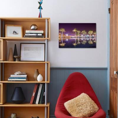Vincent Thomas Bridge And Palm Tree Reflections In San Pedro Los Vincent Thomas Bridge And Palm Tree Reflections In San Pedro Los Angeles California Photographic Print By Seanpavonephoto Art
