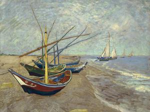 Fishing Boats on the Beach at Saintes-Maries-de-la-Mer, 1888 by Vincent van Gogh