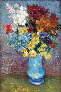 Flowers in a Blue Vase by Van Gogh by Vincent van Gogh