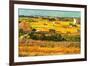Vincent van Gogh Harvest at La Crau with Montmajour in the Background-Vincent van Gogh-Framed Art Print