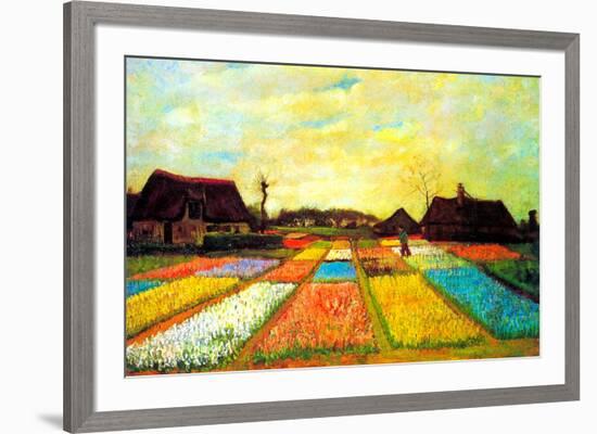 Vincent van Gogh Holland Flower Bed-Vincent van Gogh-Framed Art Print