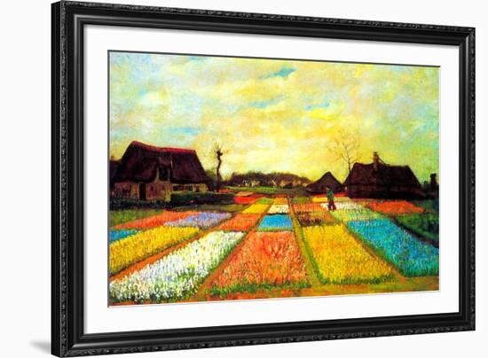 Vincent van Gogh Holland Flower Bed-Vincent van Gogh-Framed Art Print