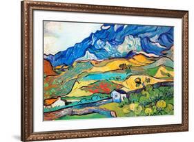 Vincent Van Gogh Les Alpilles a Mountain Landscape near Saint-Remy-Vincent van Gogh-Framed Art Print