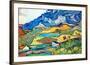 Vincent Van Gogh Les Alpilles a Mountain Landscape near Saint-Remy-Vincent van Gogh-Framed Art Print