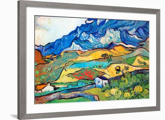 Vincent Van Gogh Les Alpilles a Mountain Landscape near Saint-Remy-Vincent van Gogh-Framed Premium Giclee Print