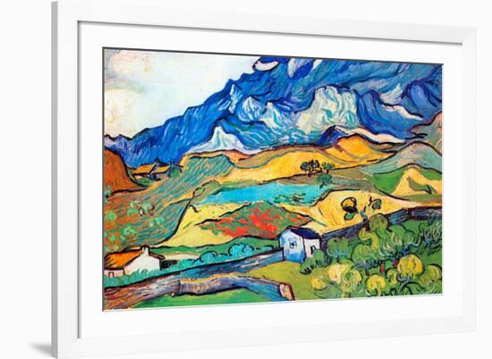 Vincent Van Gogh Les Alpilles a Mountain Landscape near Saint-Remy-Vincent van Gogh-Framed Premium Giclee Print