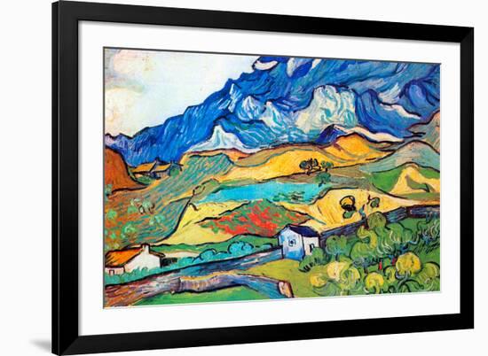 Vincent Van Gogh Les Alpilles a Mountain Landscape near Saint-Remy-Vincent van Gogh-Framed Premium Giclee Print