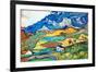 Vincent Van Gogh Les Alpilles a Mountain Landscape near Saint-Remy-Vincent van Gogh-Framed Premium Giclee Print