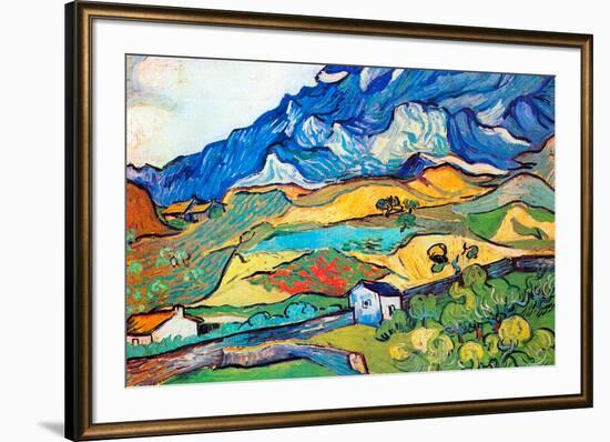 Vincent Van Gogh Les Alpilles a Mountain Landscape near Saint-Remy-Vincent van Gogh-Framed Premium Giclee Print