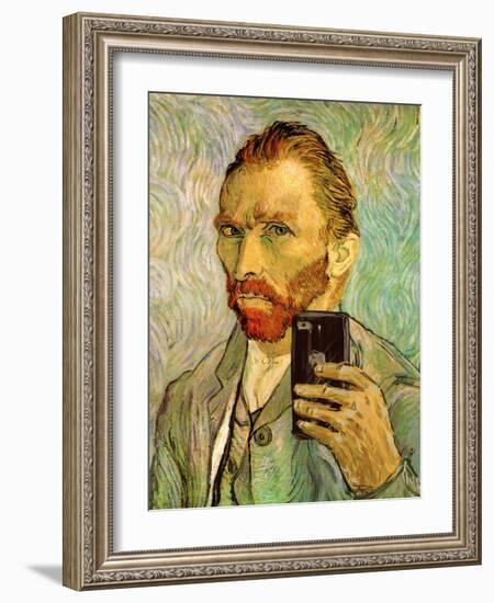 Vincent Van Gogh Selfie Portrait-null-Framed Art Print