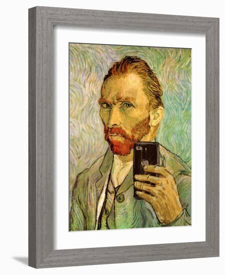 Vincent Van Gogh Selfie Portrait-null-Framed Art Print