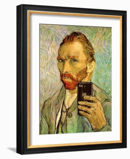 Vincent Van Gogh Selfie Portrait-null-Framed Art Print