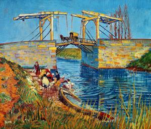 The Drawbridge at Arles with a Group of Washerwomen, c.1888 by Vincent van Gogh