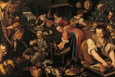 Martha Preparing the Meal for Jesus or Jesus at the House of Martha and Mary-Vincenzo Campi-Giclee Print