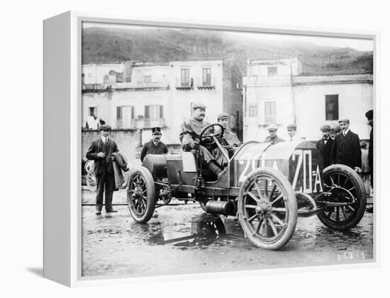 Vincenzo Lancia Taking Part in the Targa Florio Race, Sicily, April 1907-null-Framed Premier Image Canvas