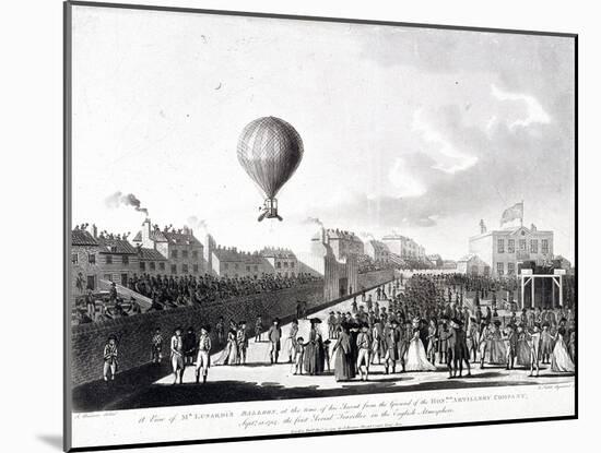 Vincenzo Lunardi's Balloon Ascending from Artillery Ground, City Road, Finsbury, London, 1784-Francis Jukes-Mounted Giclee Print
