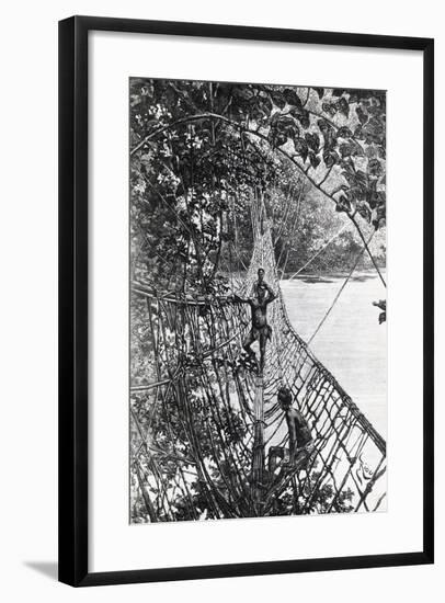 Vine Bridge in West Africa-Pietro Paolo Savorgnan Di Brazza-Framed Giclee Print