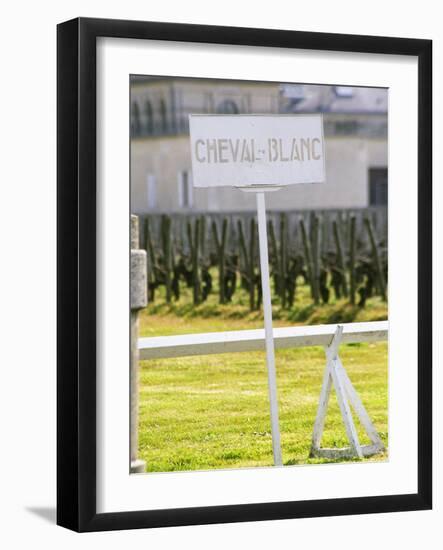 Vineyard and Chateau Cheval Blanc, Saint Emilion, Bordeaux, France-Per Karlsson-Framed Photographic Print