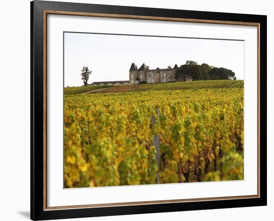 Vineyard and Medieval Chateau, Choteau d'Yquem, Sauternes, Bordeaux, Gironde, France-Per Karlsson-Framed Photographic Print