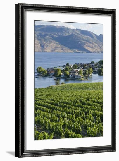 Vineyard and Okanagan Lake at Quails' Gate Winery, Kelowna, Bc, Canada-Michael DeFreitas-Framed Photographic Print