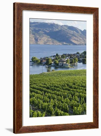 Vineyard and Okanagan Lake at Quails' Gate Winery, Kelowna, Bc, Canada-Michael DeFreitas-Framed Photographic Print