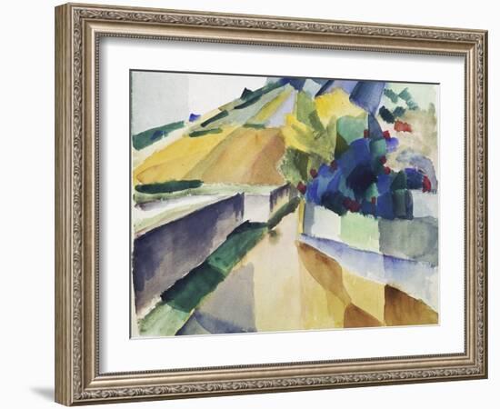 Vineyard at Lake Murten, 1914-Auguste Macke-Framed Giclee Print