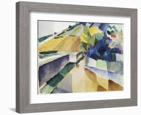 Vineyard at Lake Murten, 1914-Auguste Macke-Framed Giclee Print