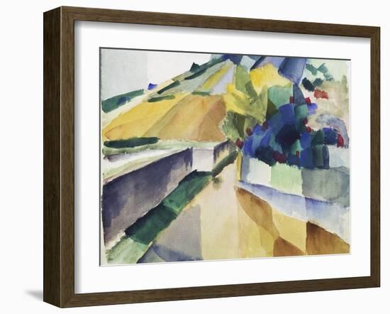 Vineyard at Lake Murten, 1914-Auguste Macke-Framed Giclee Print