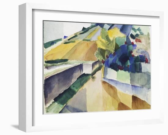 Vineyard at Lake Murten, 1914-Auguste Macke-Framed Giclee Print