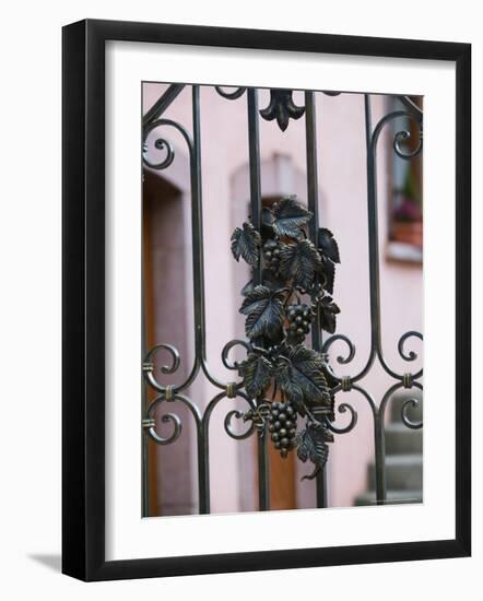 Vineyard Gate Detail, Eguisheim, Haut Rhin, Alsace, France-Walter Bibikow-Framed Photographic Print