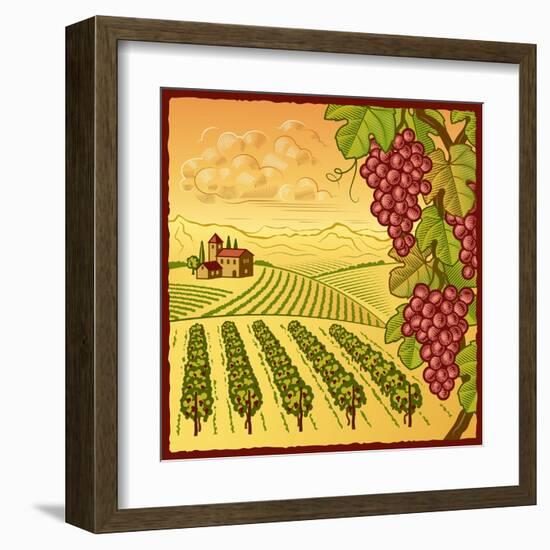 Vineyard Landscape-Oleg Iatsun-Framed Art Print